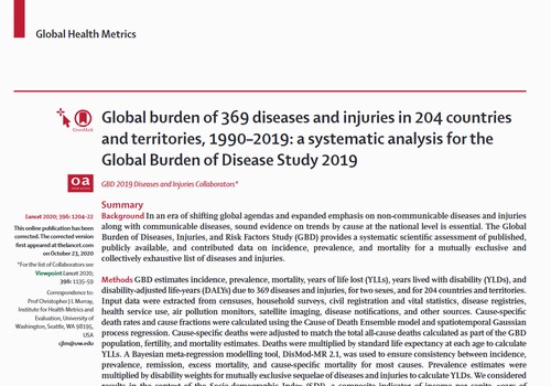 Global burden of 369 diseases and injuries in 204 countries and territories