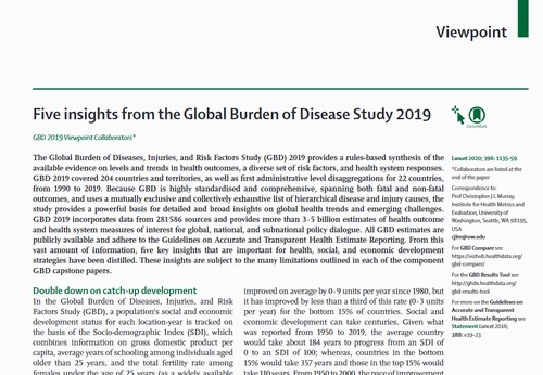 Five insights from the Global Burden of Disease Study 2019