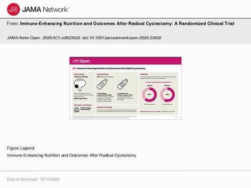 Immune-Enhancing Nutrition and Outcomes After Radical Cystectomy: A Randomized Clinical Trial